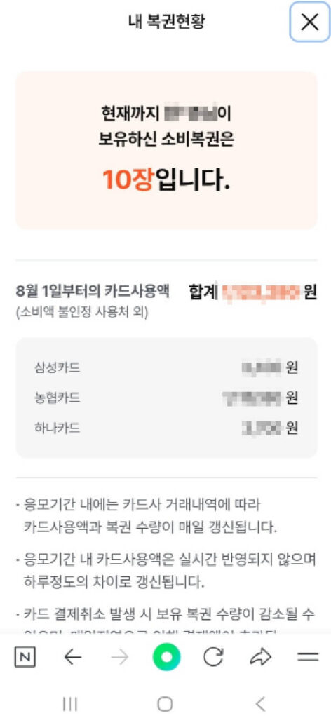 상생소비복권 확인 방법