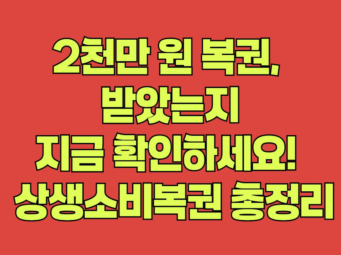 상생소비복권 확인 방법
