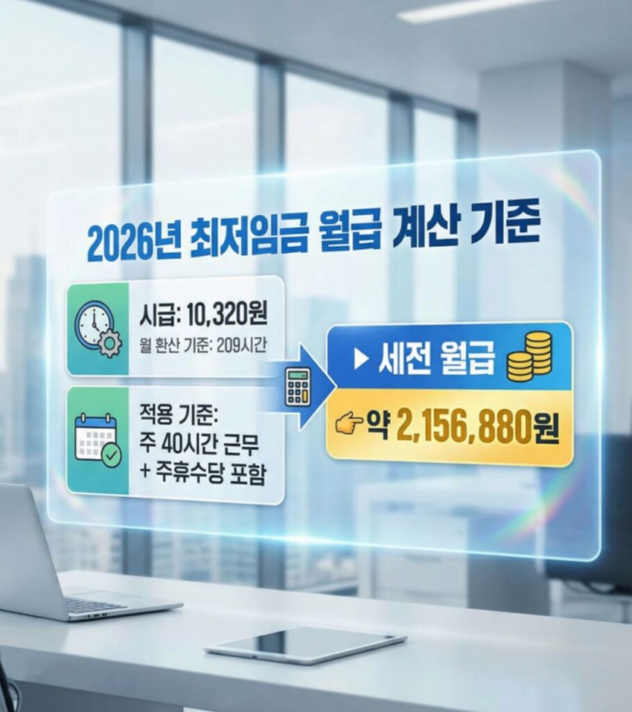 2026년 최저임금 실수령액
