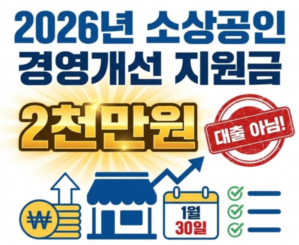 2026년 소상공인 경영개선 지원금