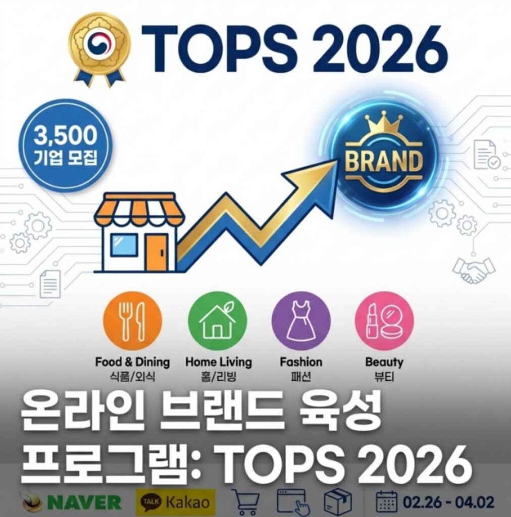 2026년 온라인 브랜드 소상공인 육성사업(TOPS 프로그램)