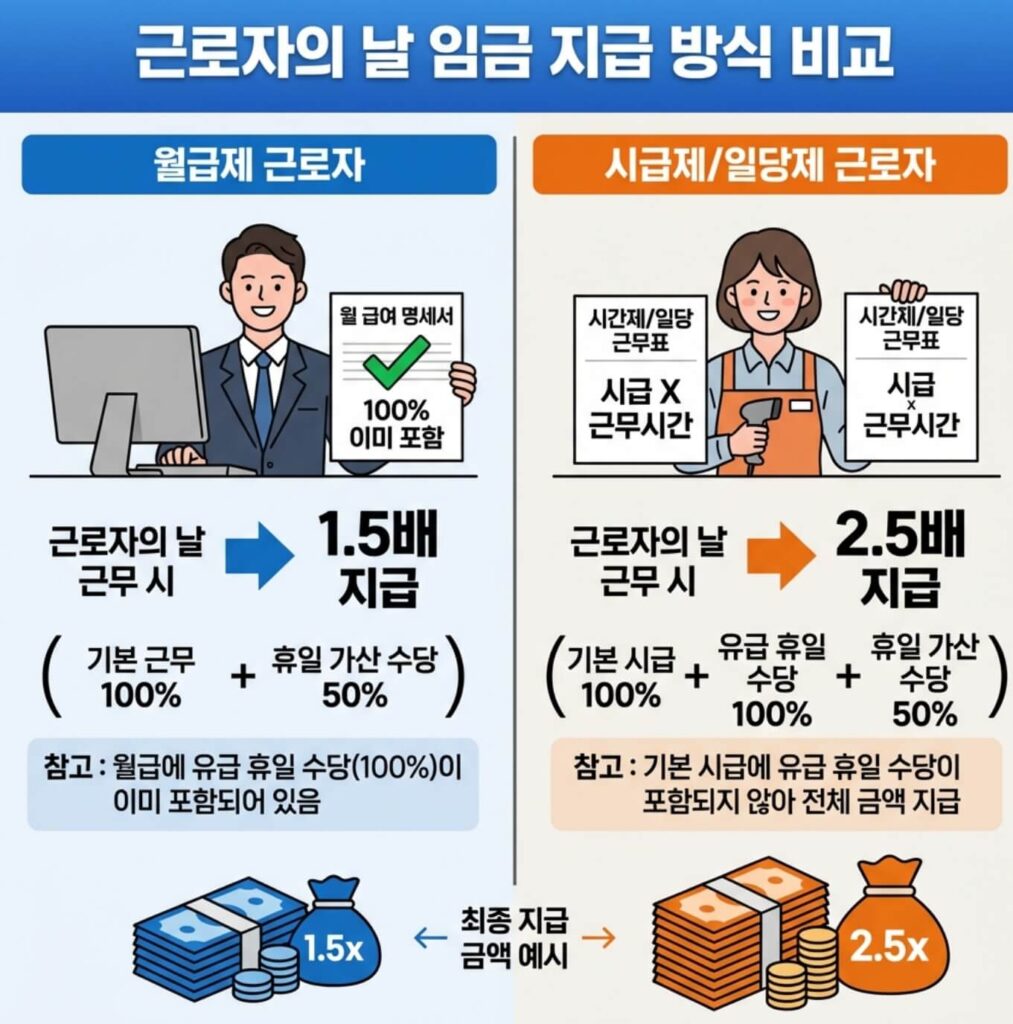노동절 2.5배 수당 계산 방법 기준