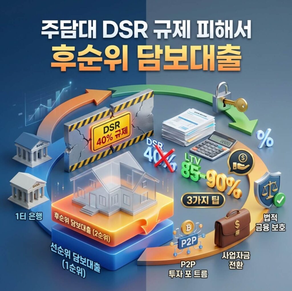 시중은행 주담대 DSR 규제 피해서 후순위 담보대출 받는 팁
