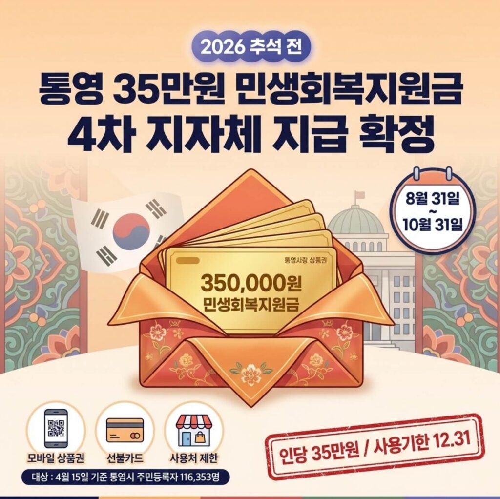 통영 민생회복지원금 신청